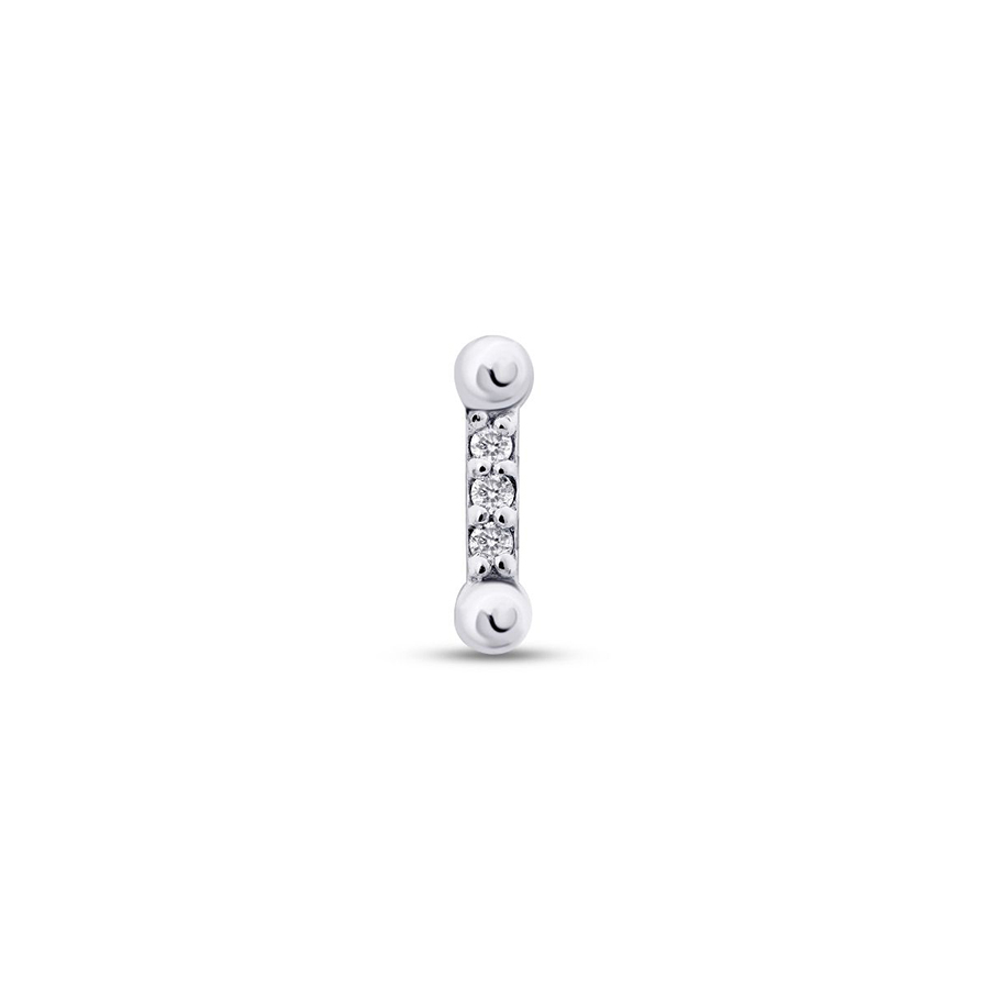 0.02 Karat Pırlanta Üç Taşlı Tragus Piercing