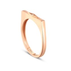 0.02 Karat Pırlanta Üç Taşlı Yüzük - 2