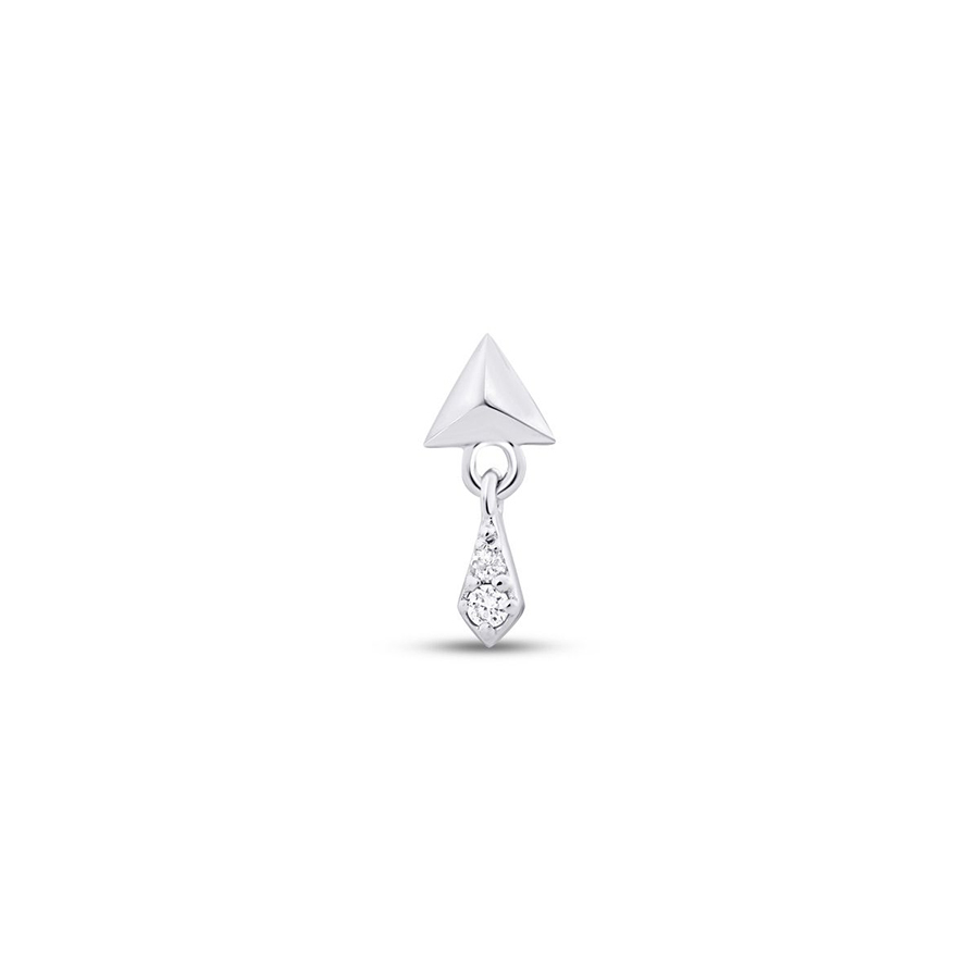 0.02 Karat Pırlanta Üçgen Sallantılı Tragus Piercing