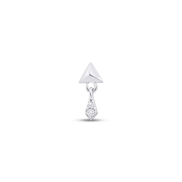 0.02 Karat Pırlanta Üçgen Sallantılı Tragus Piercing - 1