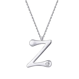 0.02 Karat Pırlanta Z Harf Kolye - 6