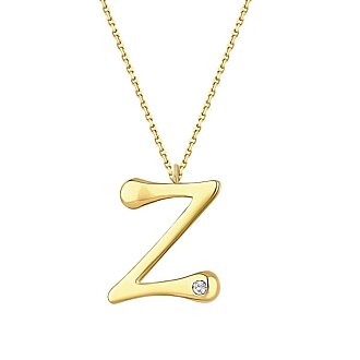 0.02 Karat Pırlanta Z Harf Kolye - 2