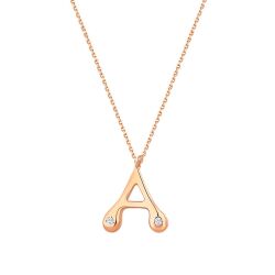 0.04 Karat Pırlanta A Harf Kolye - 1