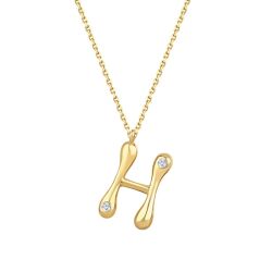 0.04 Karat Pırlanta H Harf Kolye - 2