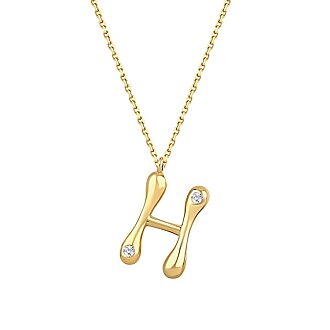 0.04 Karat Pırlanta H Harf Kolye - 2