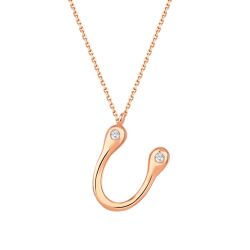 0.04 Karat Pırlanta U Harf Kolye - 2