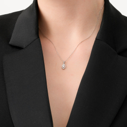 0.05 Karat Pırlanta Markiz Baget Kolye - Lizay Pırlanta - Glam (1)