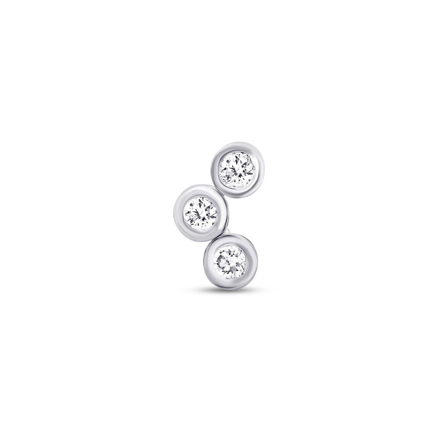 0.05 Karat Pırlanta Üç Taşlı Tragus Piercing