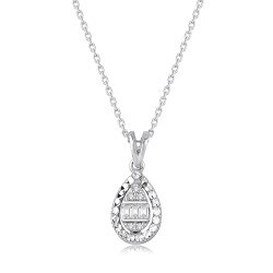 0.06 Carat Diamond Baguette Necklace 