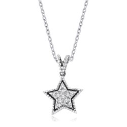 0.06 Carat Diamond Star Necklace 