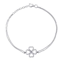 0.06 Karat Pırlanta Kalpli Şans Bileklik - 2