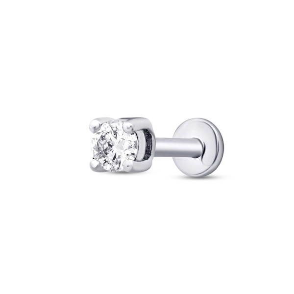 0.06 Karat Pırlanta Tektaş Tragus Piercing - 2