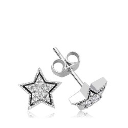 0.08 Carat Diamond Star Earrings 