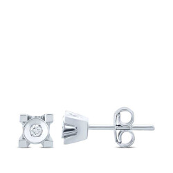 0.08 Carat Diamond Solitaire Earrings 