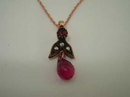 0,08 Karat Elmas Gerdanlık WH 8 Ayar - 1