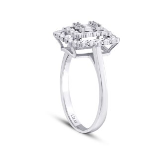 0.08 Karat Pırlanta Baget Yüzük - 2