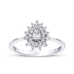 0.09 Karat Pırlanta Taşlı Trend Yüzük - 1