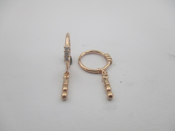 0,10 Karat Pırlanta Küpe F-G SI 14 Ayar - 1
