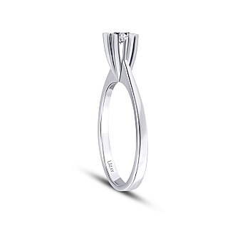 0.10 Karat Pırlanta Tektaş Yüzük - 5