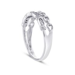 0.11 Karat Pırlanta İki Sıra Yarımtur Yüzük - 2