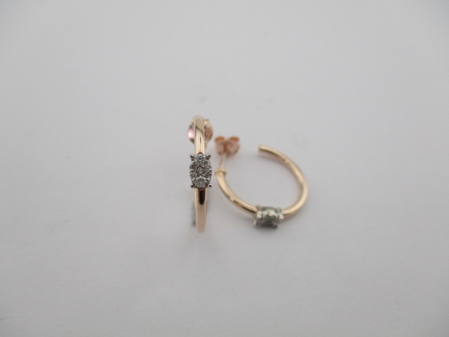 0.12 Karat PIRLANTA KÜPE Fantezi KÜPE 14 AYAR