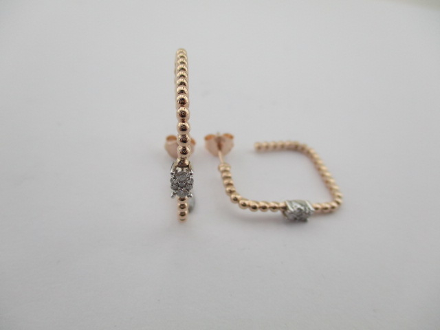 0.12 Karat PIRLANTA KÜPE Fantezi KÜPE 14 AYAR