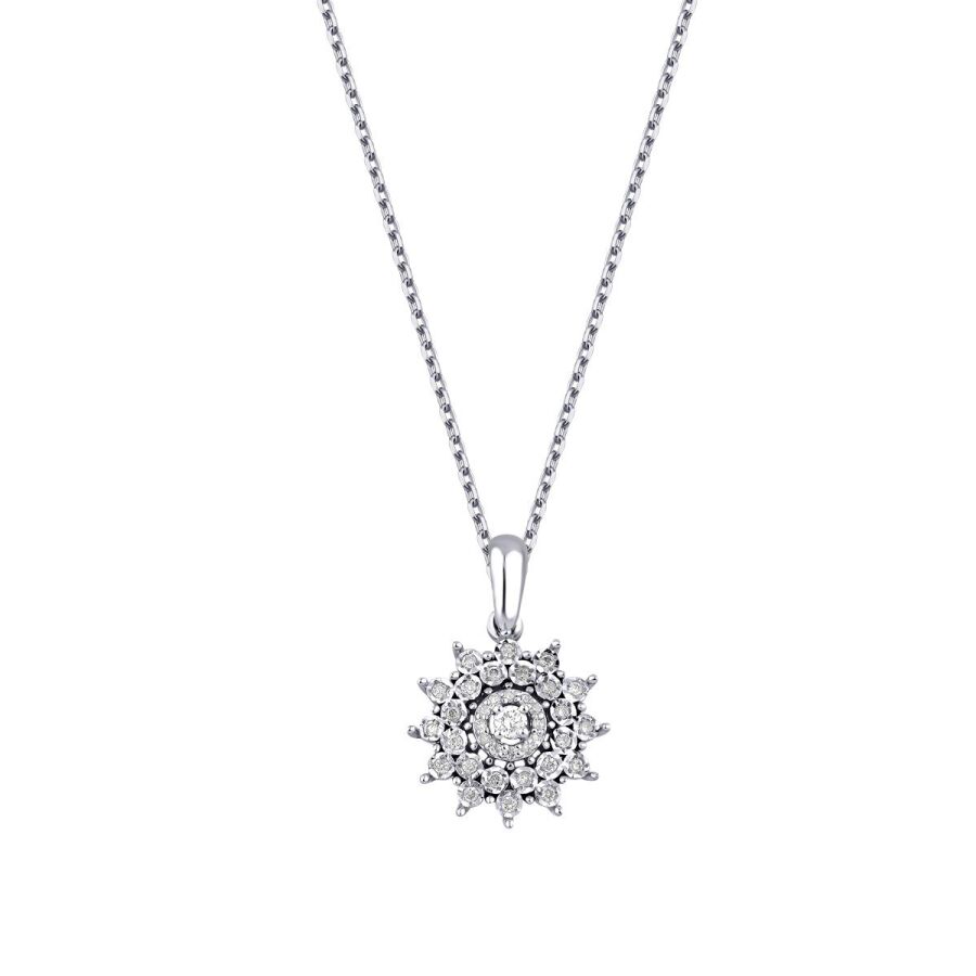 0.13 Karat Pırlanta Taşlı Modern Kolye