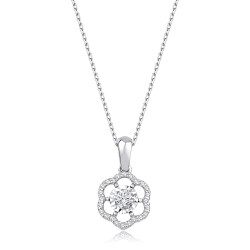 0.15 Carat Diamond Flower Necklace 