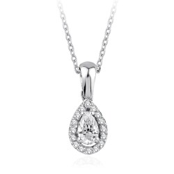 Diamond Drop Necklace with 0.16 Carat Diamonds 