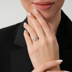 0.16 Karat Pırlanta Baget Yüzük - 3