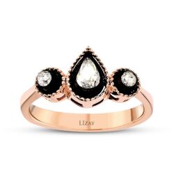 0.17 Karat Elmas Damla Tria Yüzük - 1