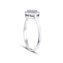 0.17 Karat Pırlanta Baget Yüzük - 2