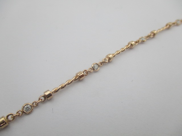 0.17 Karat PIRLANTA BİLEKLİK Fantezi BİLEKLİK 14 AYAR