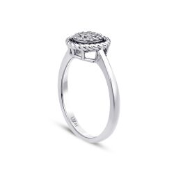 0.17 Karat Pırlanta Kenar Burgulu Yüzük - 2