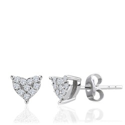 0.18 Carat Diamond Heart Earrings 