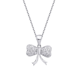 0.18 Karat Pırlanta Fiyonk Kolye - 2