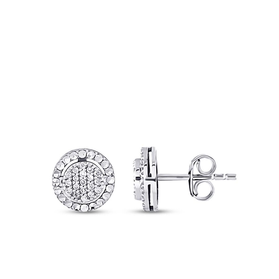0.18 Karat Pırlanta Oval Taşlı Küpe