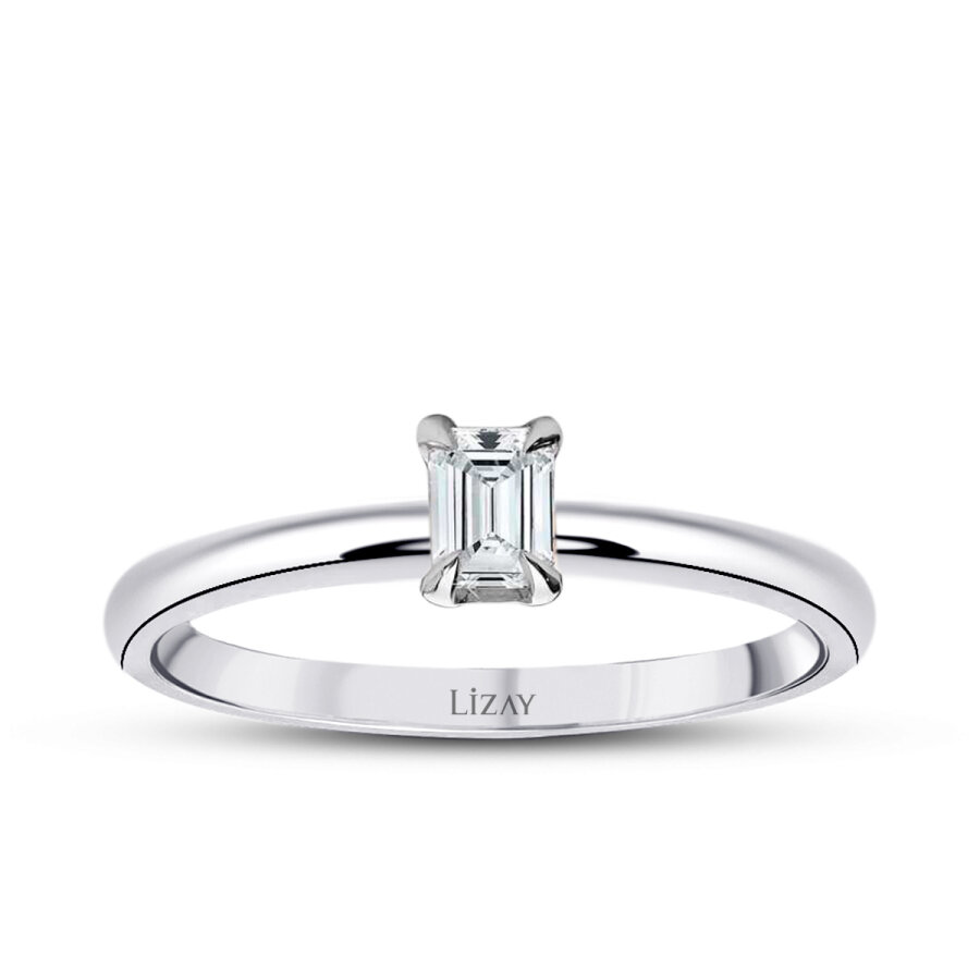 0.20 Karat Pırlanta Emerald Tektaş Yüzük