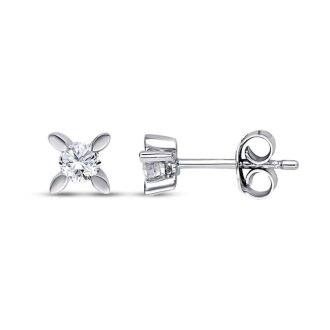 0.20 Karat Pırlanta Tektaş Küpe - 1