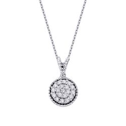 0.20 Karat Pırlanta Yuvarlak Taşlı Kolye - 2