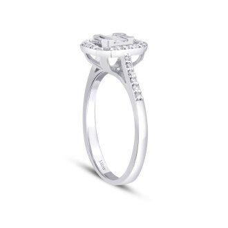 0.21 Karat Pırlanta Baget Yüzük - 2