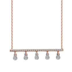 0.22 Karat Pırlanta Beştaş Kolye - 2