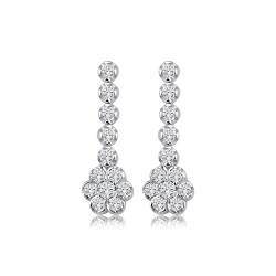 0.23 Carat Diamond Flower Trend Earrings 