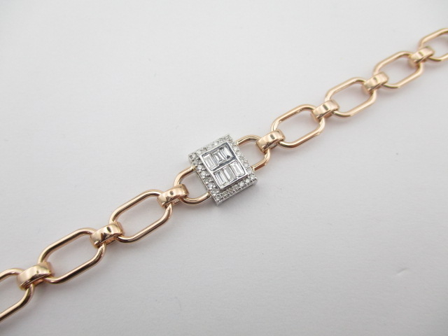 0.24 Karat PIRLANTA BİLEKLİK Fantezi BİLEKLİK 14 AYAR