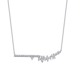 0.24 Karat Pırlanta Minimal Taşlı Kolye - 1