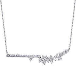 0.24 Karat Pırlanta Minimal Taşlı Kolye - 2