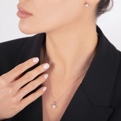 0.24 Karat Pırlanta Tektaş Kolye - 4