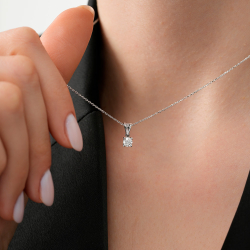 0.25 Karat Pırlanta Tektaş Kolye - 3
