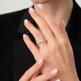 0.25 Karat Pırlanta Tektaş Yüzük - 6