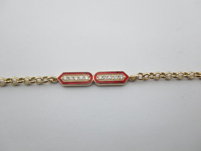 0.26 Karat PIRLANTA BİLEKLİK Fantezi BİLEKLİK 14 AYAR